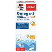 Illustration of the product packaging Doppelherz aktiv Omega-3 Junior front view